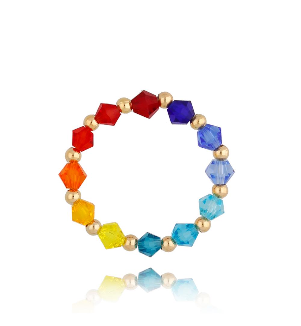 Pierścionek z kolorowymi kryształkami The Colors PTW0369