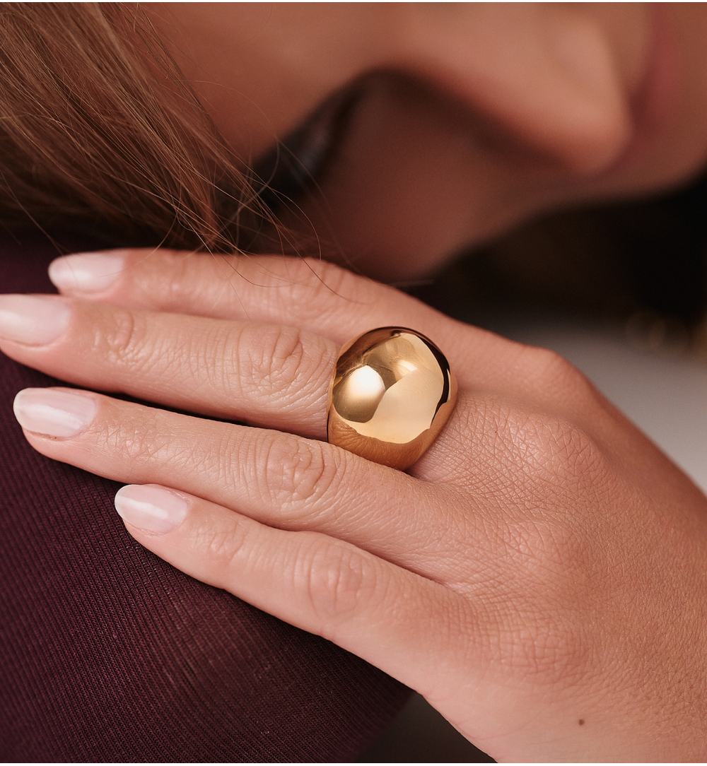 Pierścionek złoty duży gładki PSY0142