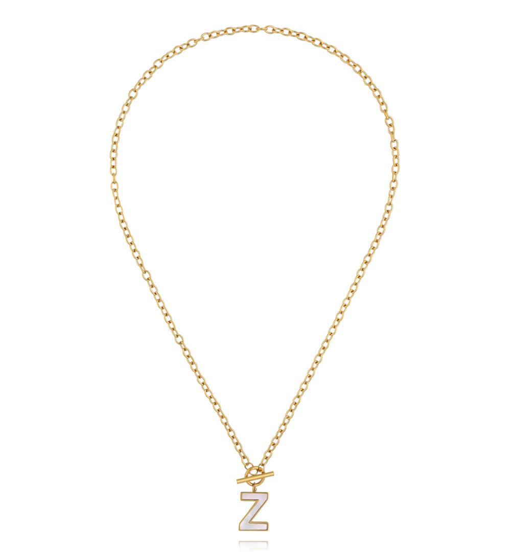 Naszyjnik z literą Z i zapięciem toggle NSY0870