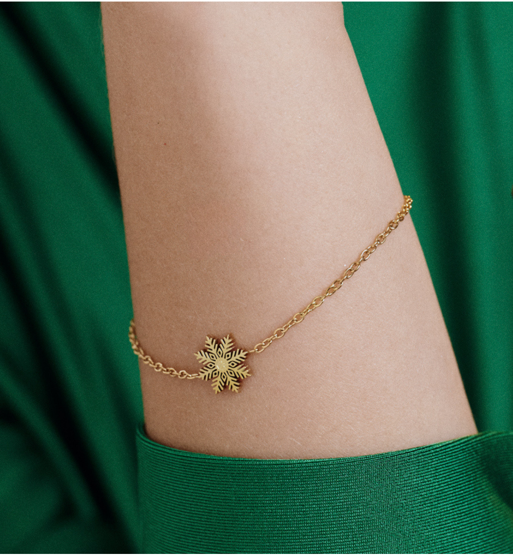 Bransoletka ze śnieżynką złota BSA0841