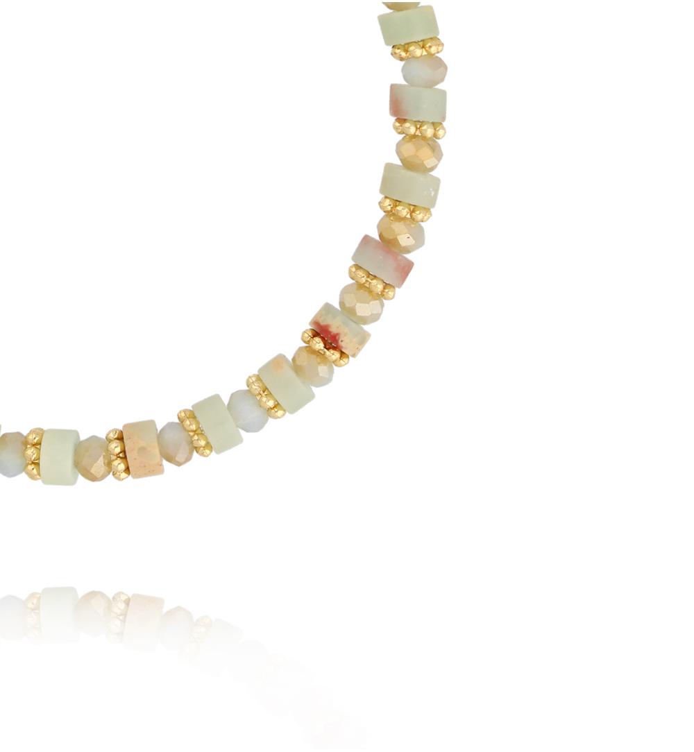 Bransoletka z jaspisu cesarskiego i szklanych koralików BTW3629