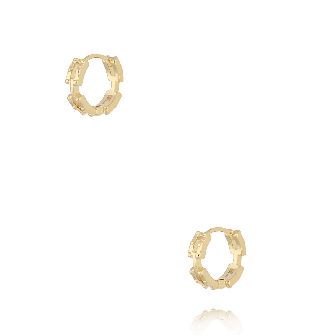 Zestaw złotych kolczyków kółek KLU0178