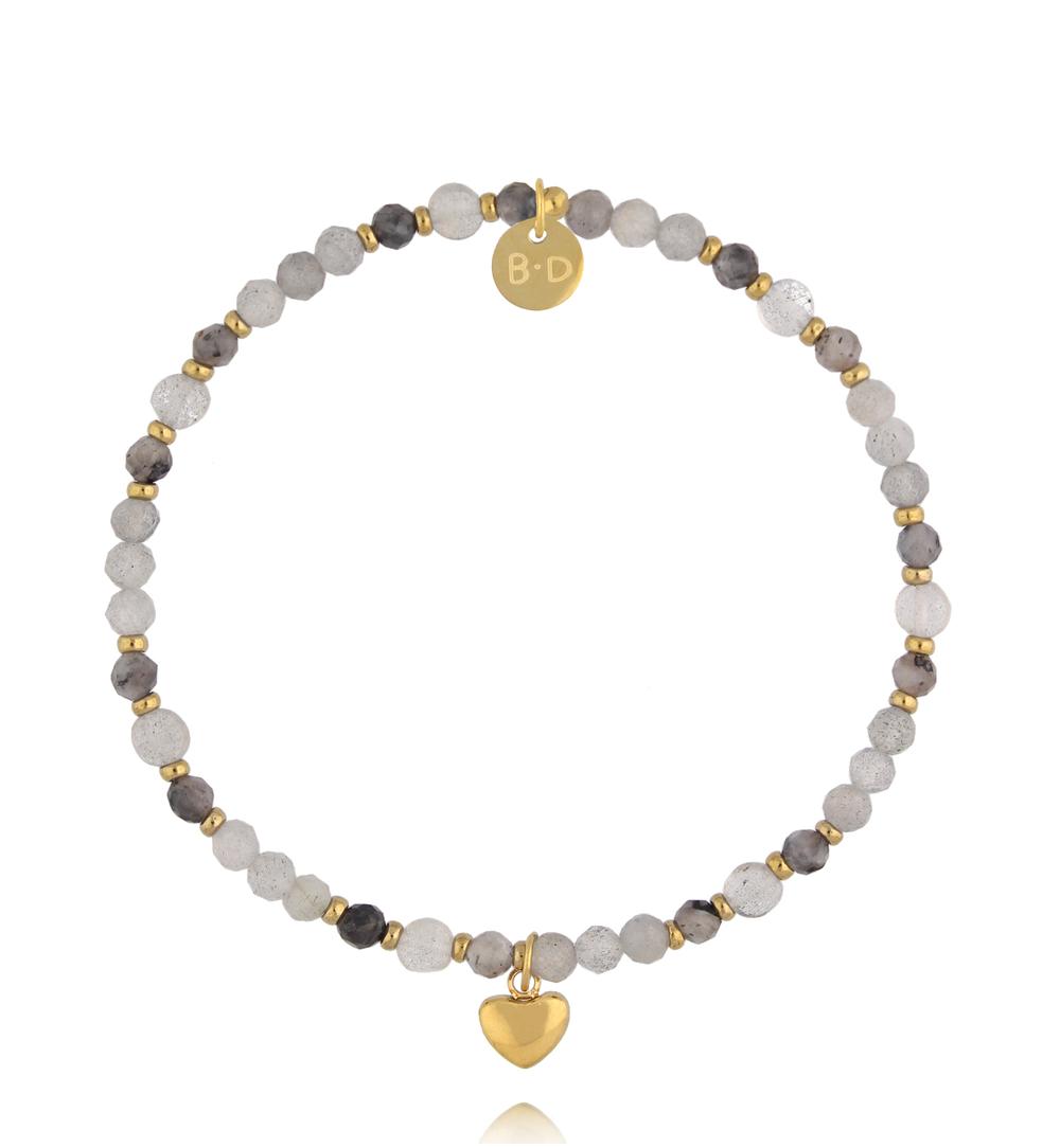 Bransoletka z labradorytami i sercem BTW3748