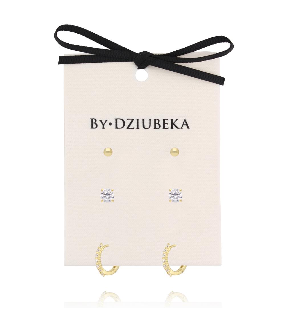Zestaw kolczyków pozłacanych z cyrkoniami KLT0035