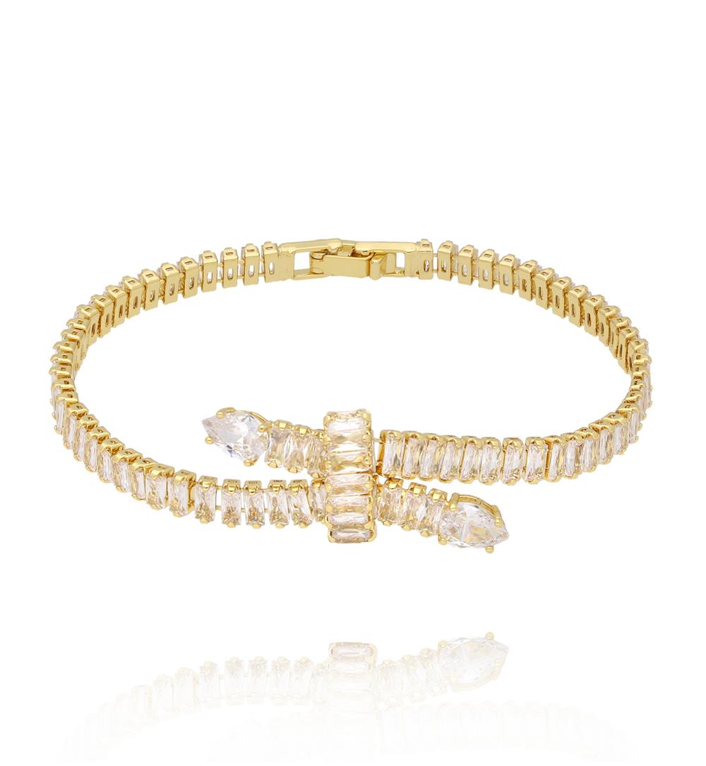 Bransoletka z cyrkoniami w formie obręczy BSS0262