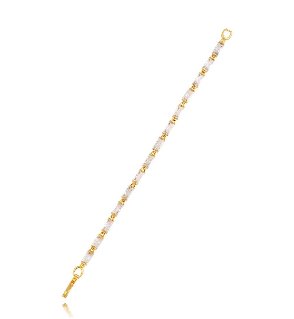 Bransoletka złota z kryształkami Gold Oblong BSS0125