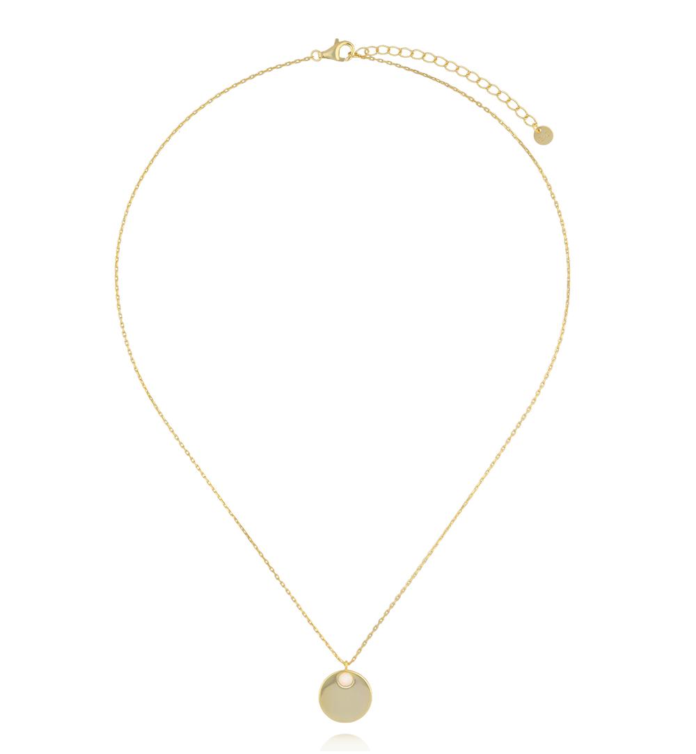 Naszyjnik z okrągłym medalionem i masą perłową NCA0087