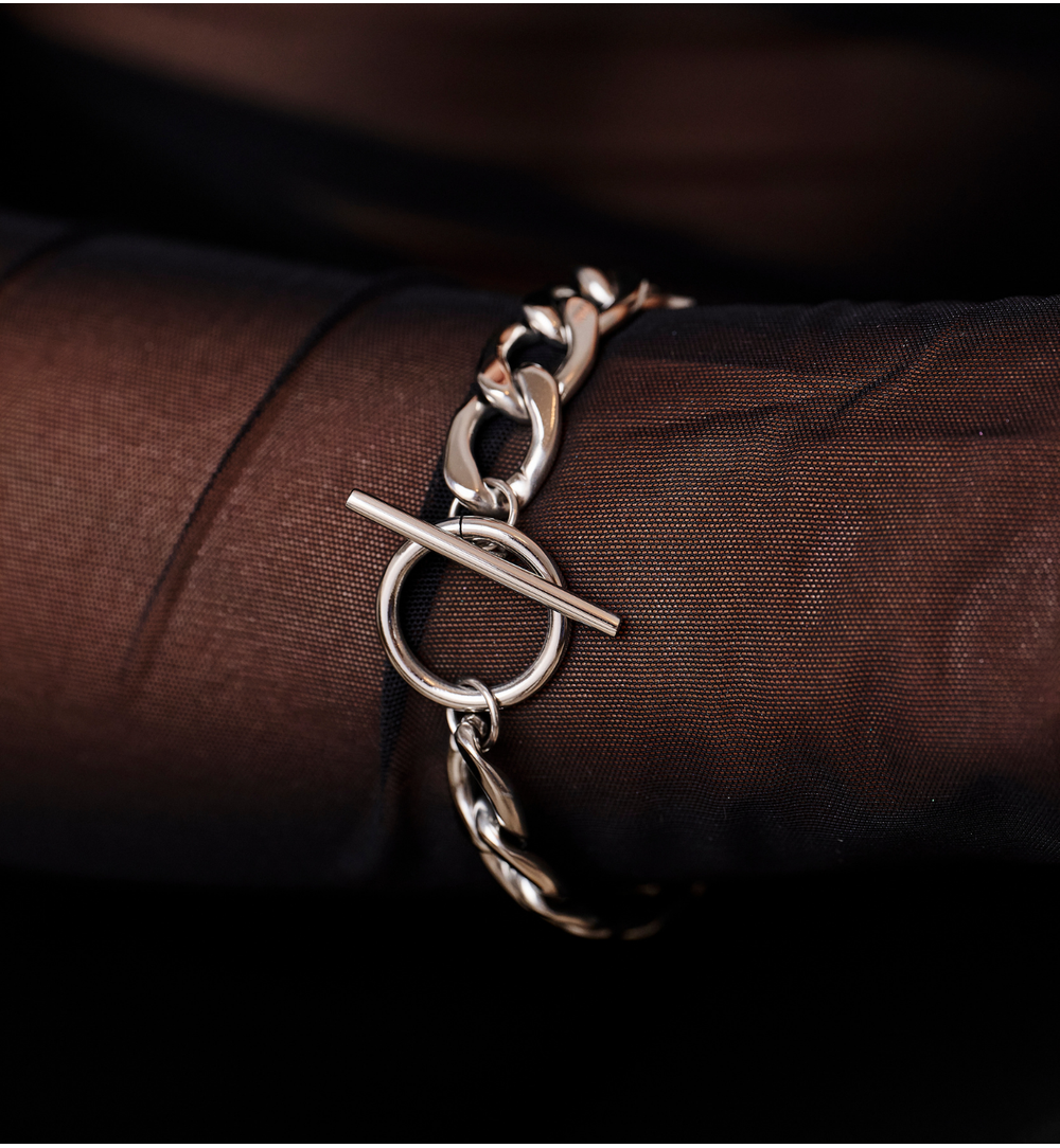 Bransoletka z dużych ogniw ze stali szlachetnej BSY0400