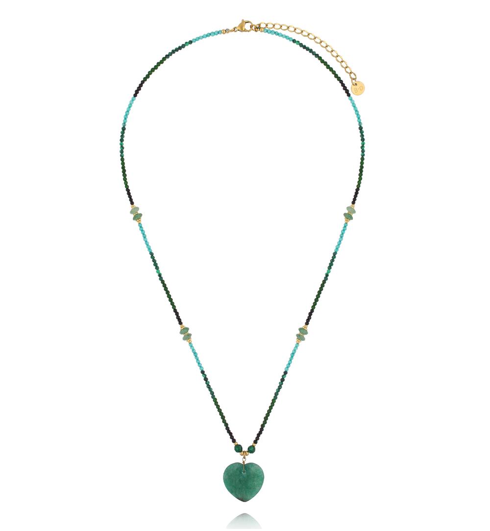 Naszyjnik z sercem w odcieniu zieleni NPA1553