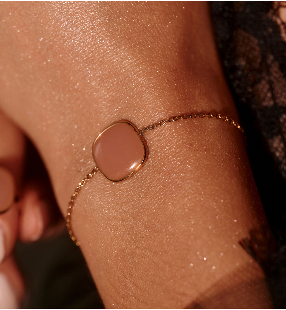 Zestaw biżuterii z karmelową emalią ZN0079