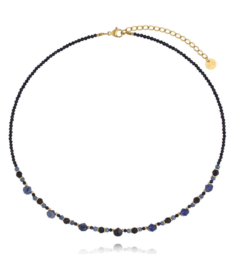 Zestaw naszyjników w odcieniach granatu i błękitu ZN0211