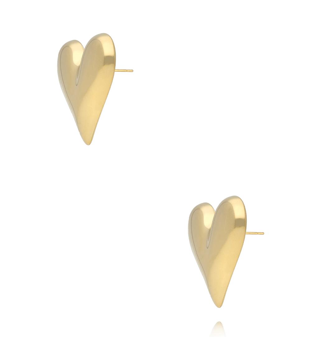 Kolczyki w kształcie serca złote KSY0641