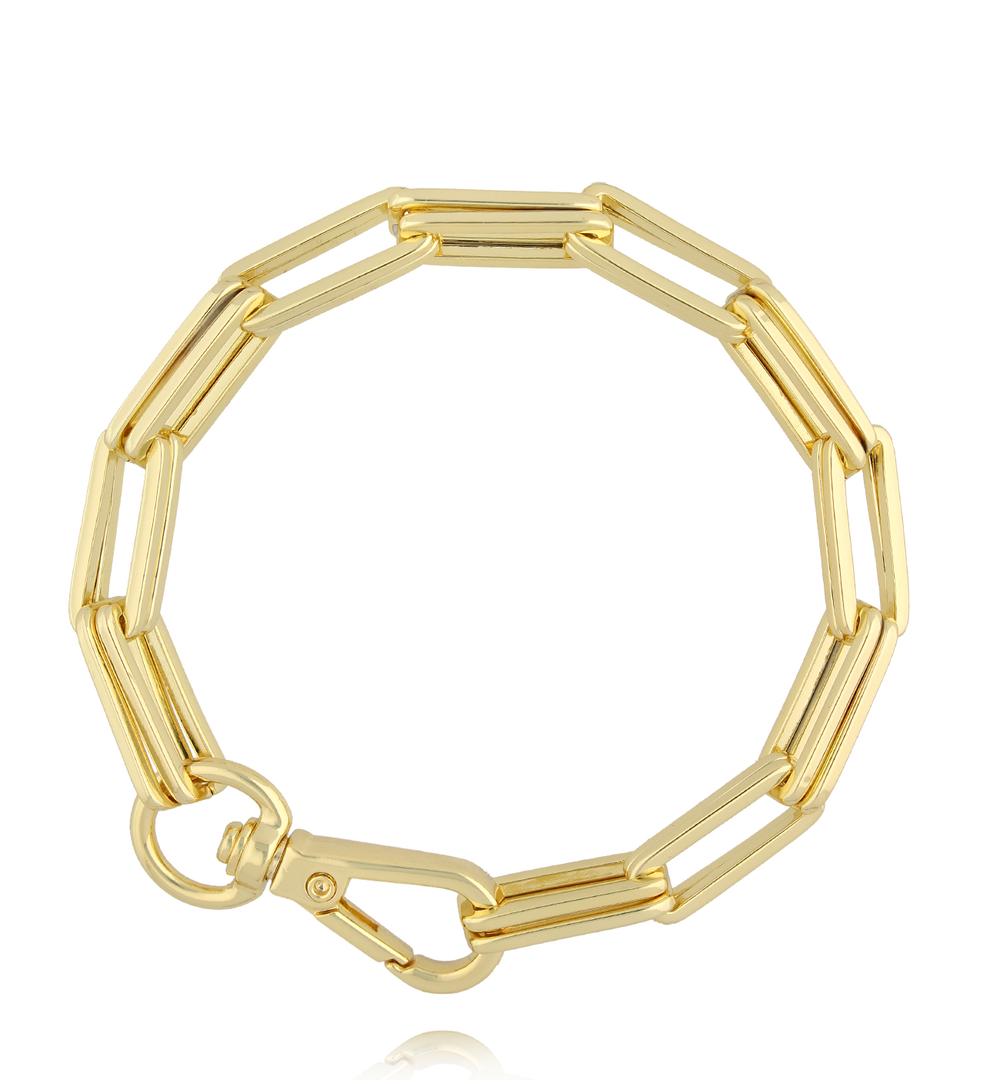 Złota bransoletka o masywnym splocie z nowoczesnym zapięciem BRG0281