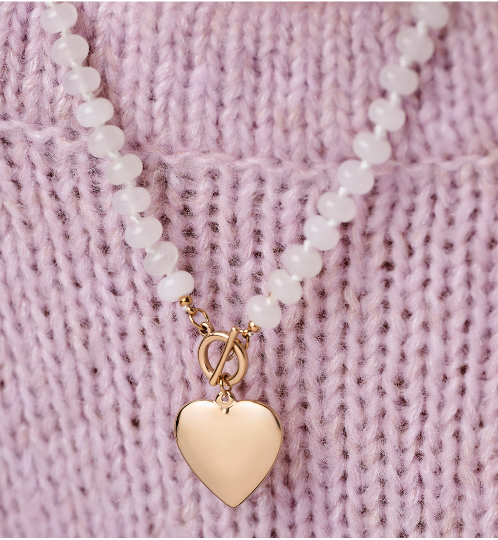 Naszyjnik z białymi jadeitami NPA1595