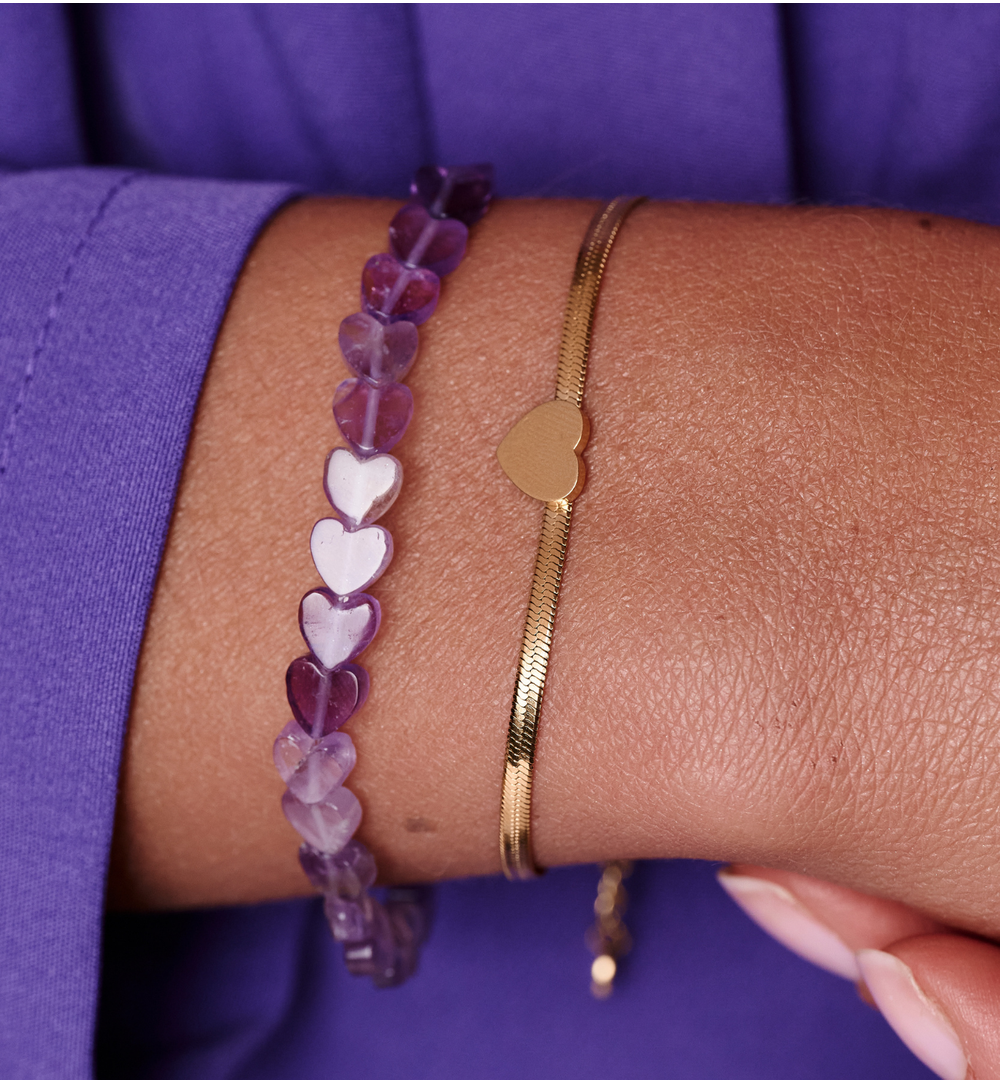 Bransoletka złota żmijka z sercem BEA0062