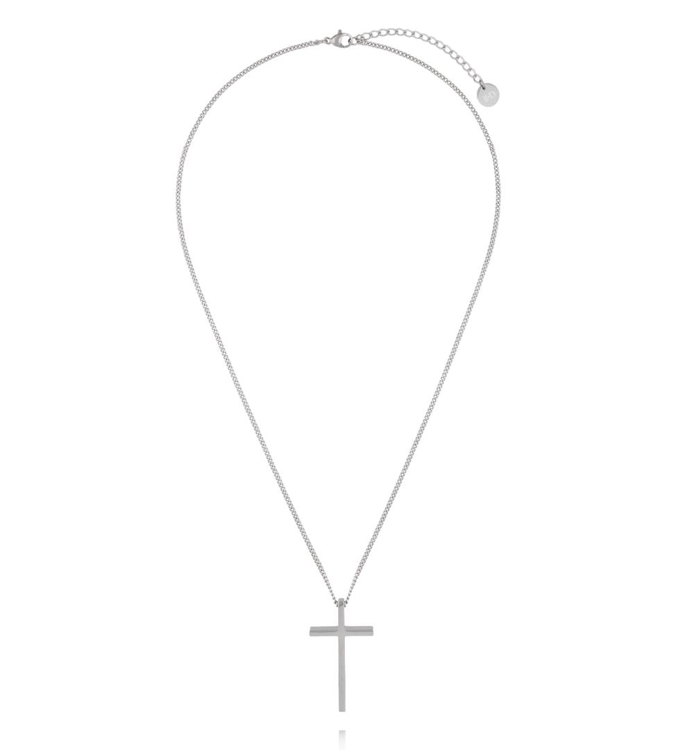 Naszyjnik z krzyżem srebrny męski NMITC0260