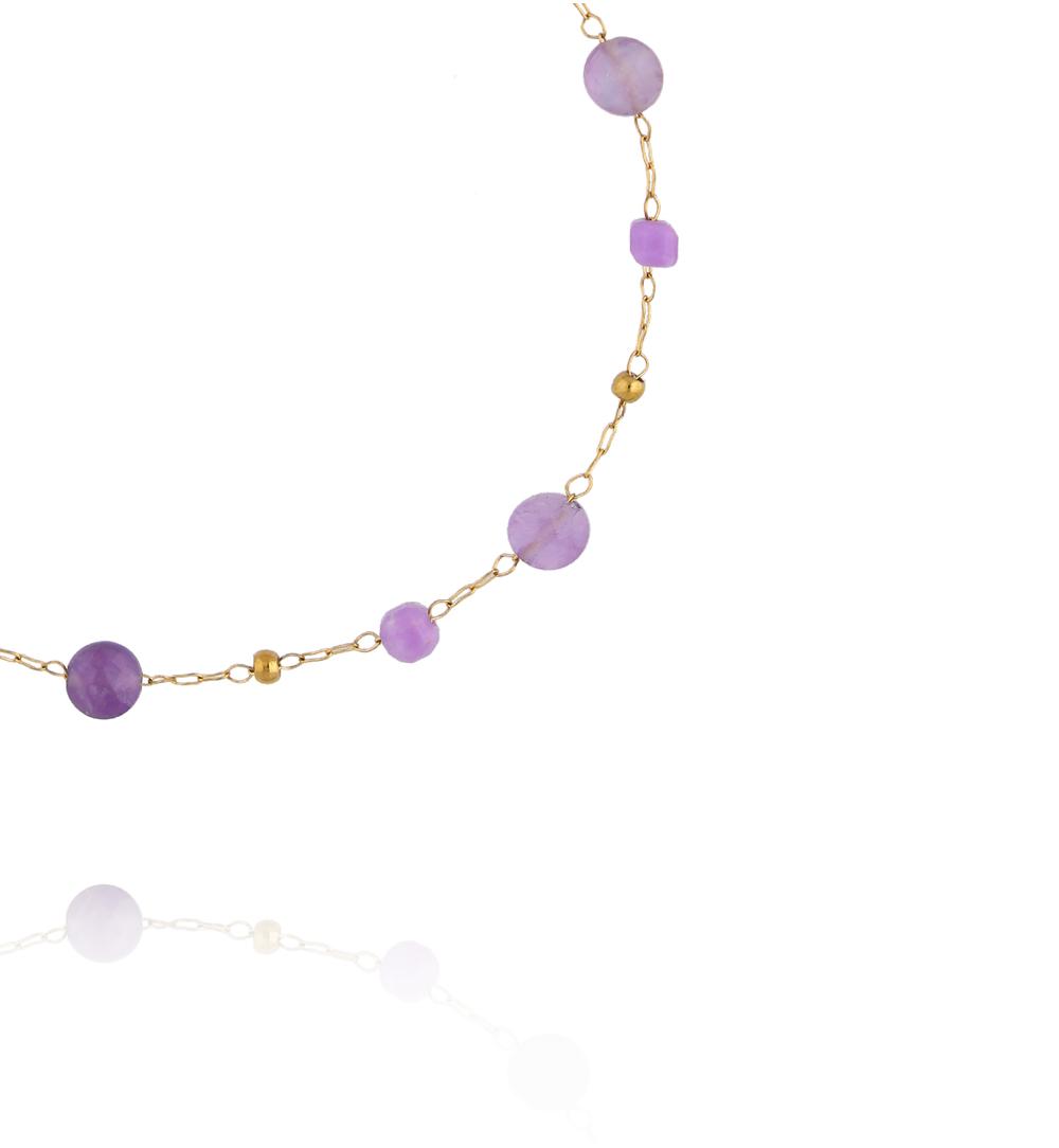 Bransoletka z ametystem i fosforytem BPA0608