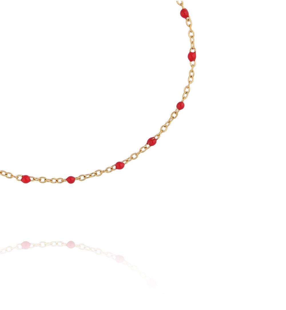 Bransoletka pozłacana Color Drops – Red BSY0779
