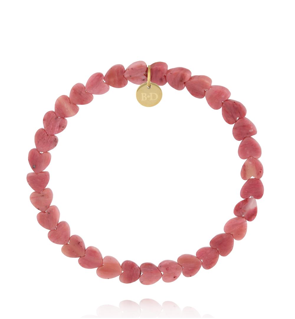 Bransoletka z sercami- rodonity BTW3737