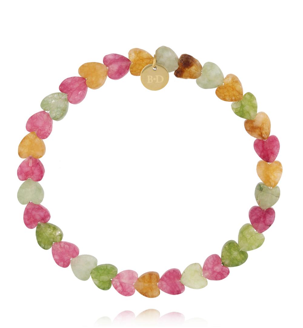 Zestaw bransoletek z kamieni naturalnych w kształcie serc ZN0157