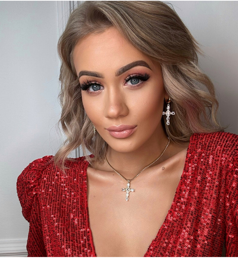 Kolczyki transparentne krzyżyki z kryształkami Hullu KRG0940