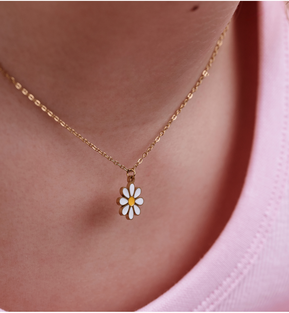 Zestaw biżuterii dla dziewczynki z kwiatuszkiem ZN0221