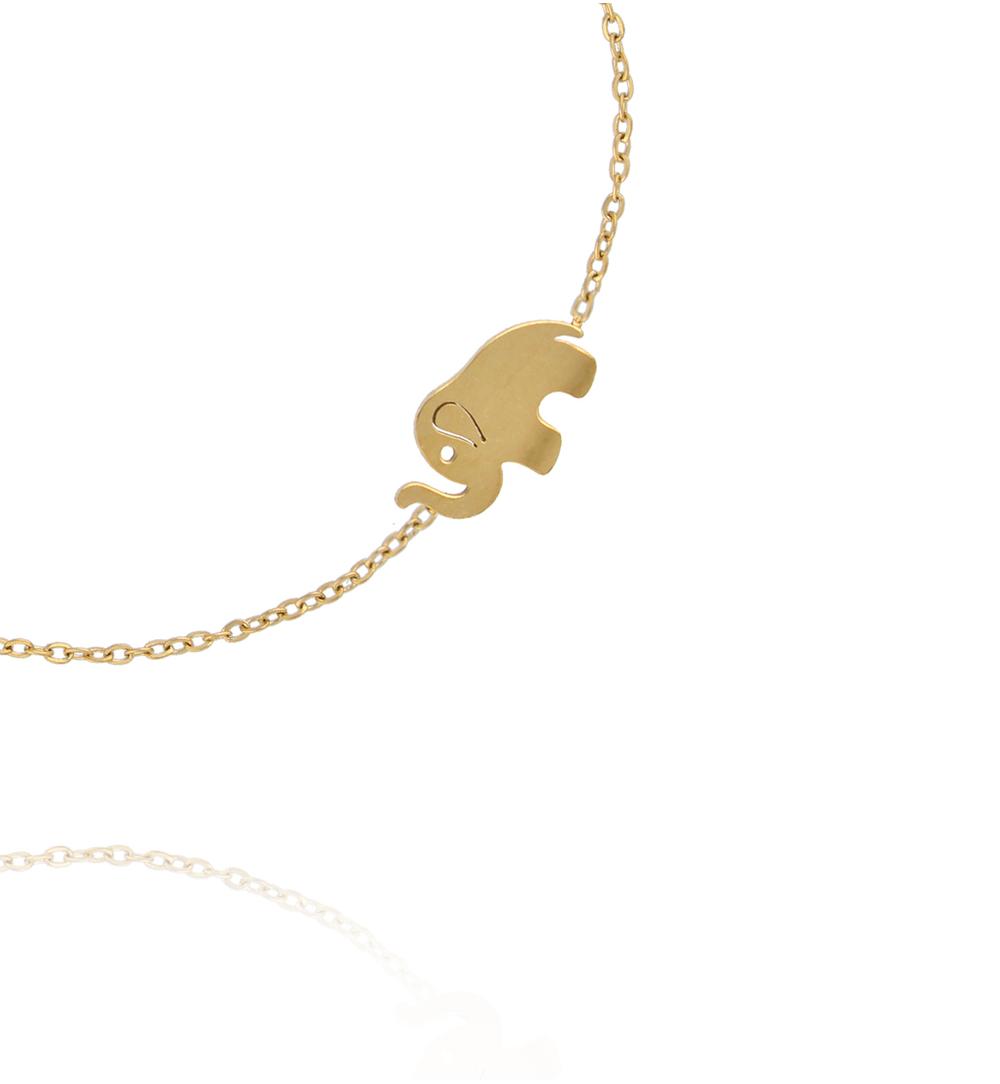 Bransoletka dla córki ze słonikiem w złotym kolorze BSY0550