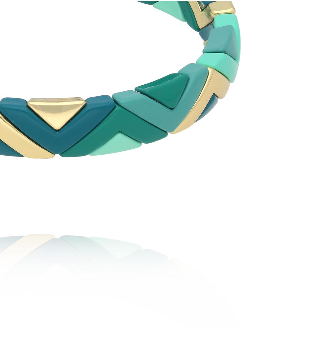 Bransoletka w odcieniach morskiej zieleni i złota BCR0047