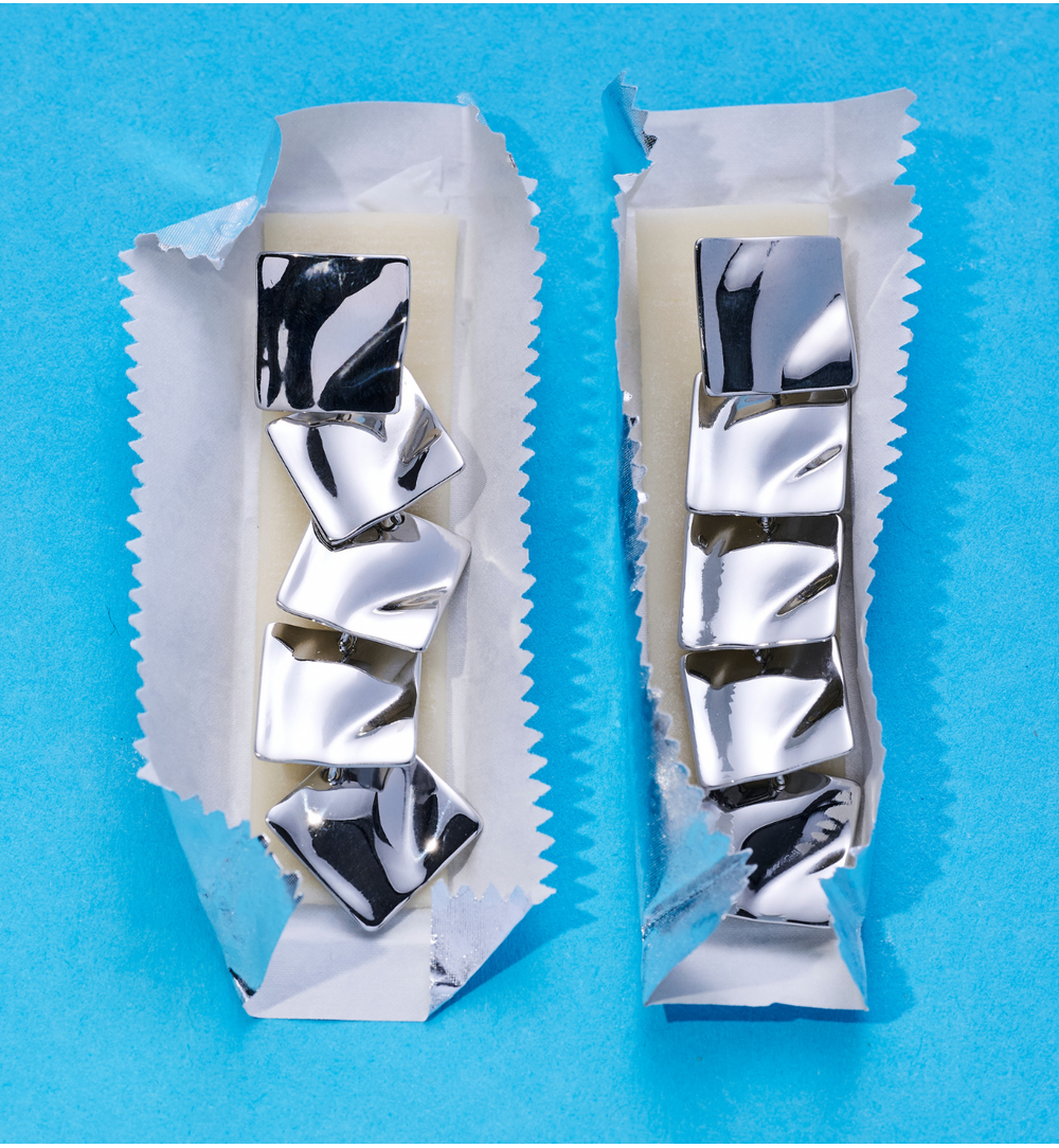 Kolczyki prostokątne srebrne KRG1064