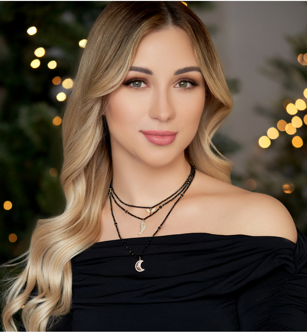 Naszyjnik czarny z księżycem Brilliant Moon NTW0781