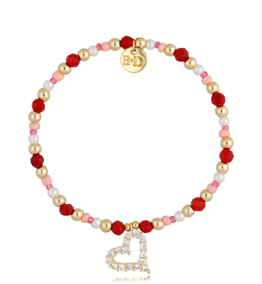 Bransoletka czerwona z sercem Heart of Paradise BBI0005