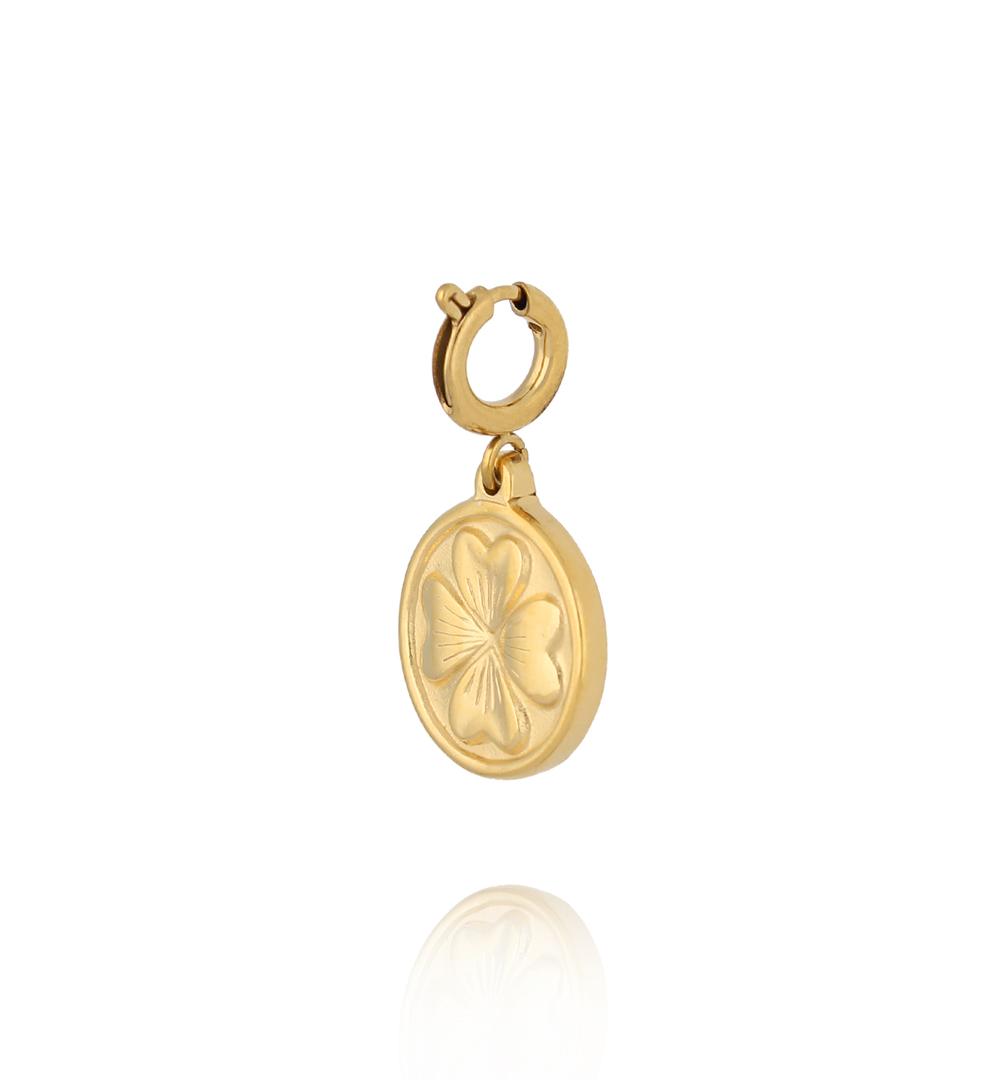 Charms złoty medalion z koniczynką CHA0041