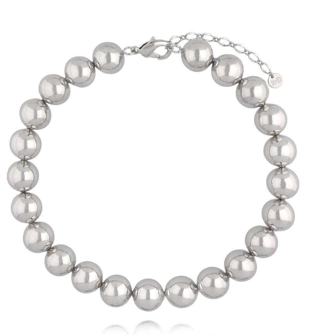 Naszyjnik z błyszczącymi srebrnymi kulkami NRG0546