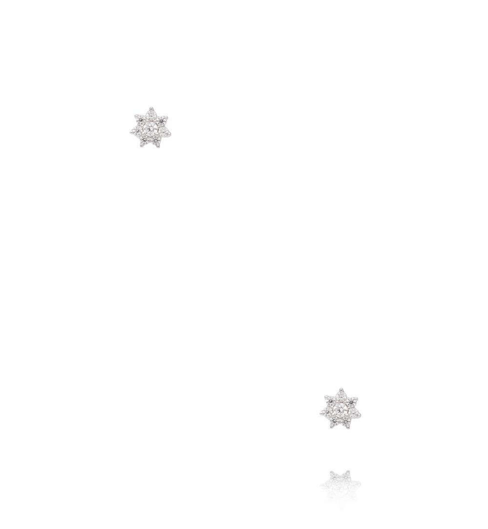 Zestaw kolczyków srebrnych – gwiazdki i kulki z cyrkoniami KCA0193