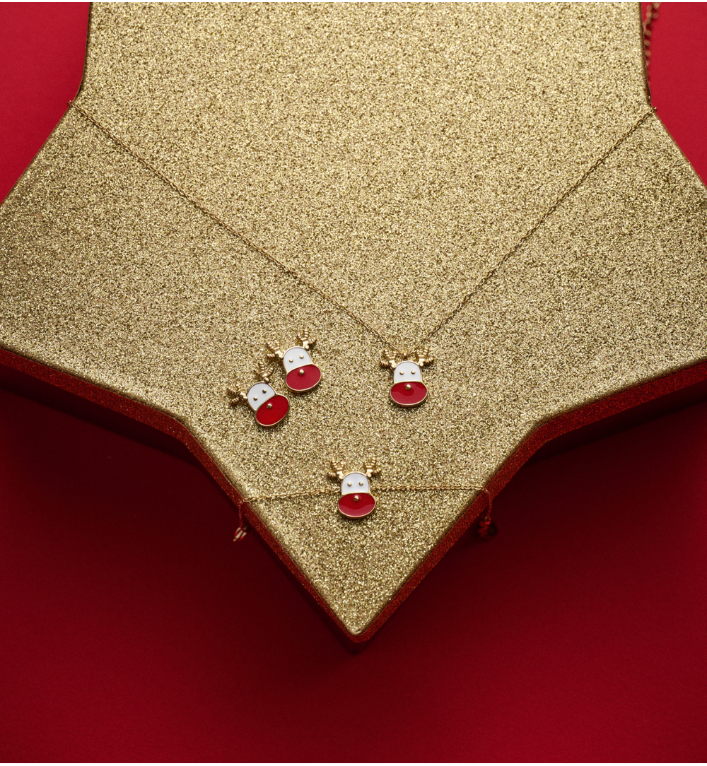 Naszyjnik z reniferem złoty NSA1412