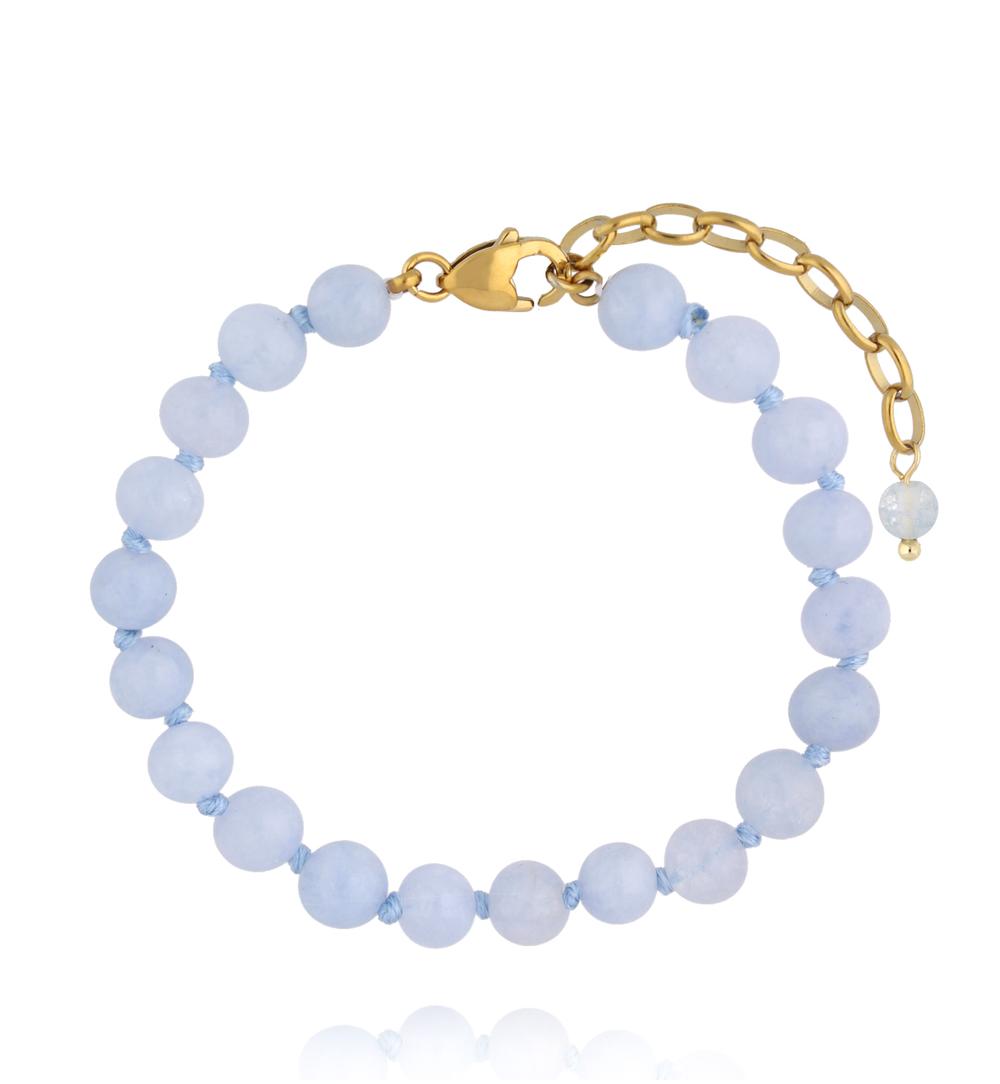 Bransoletka z błękitnym jadeitem  BPA0710