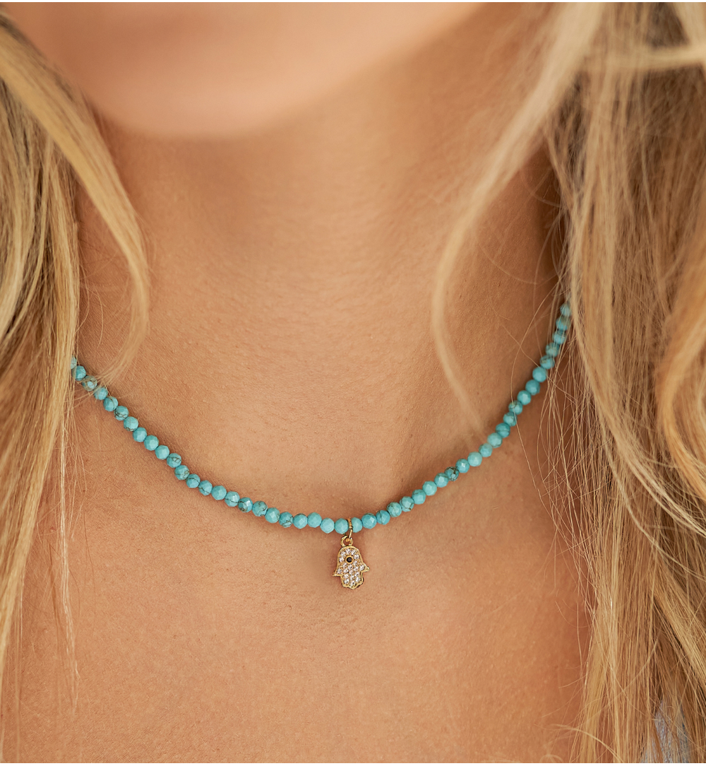 Naszyjnik z magnezytami i ręką Fatimy Baltic NTW0787