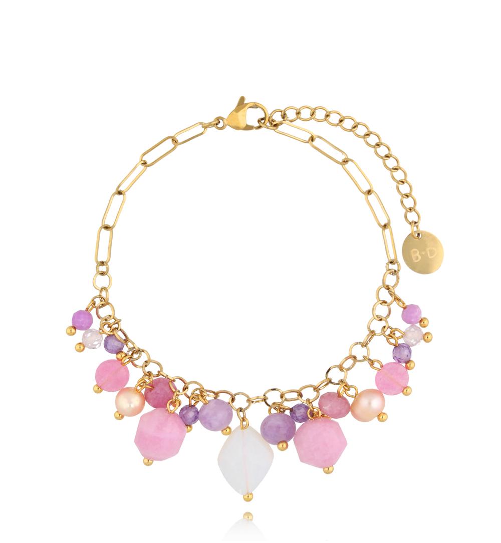 Bransoletka z kamieniami różowa Island Elegance BPA0450