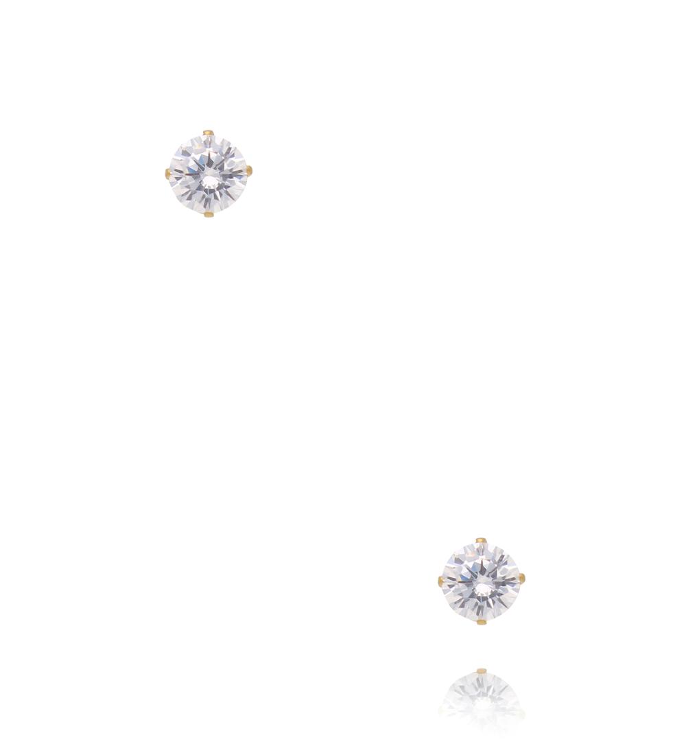 Zestaw złotych kolczyków z cyrkoniami – 3 wielkości KSY0432