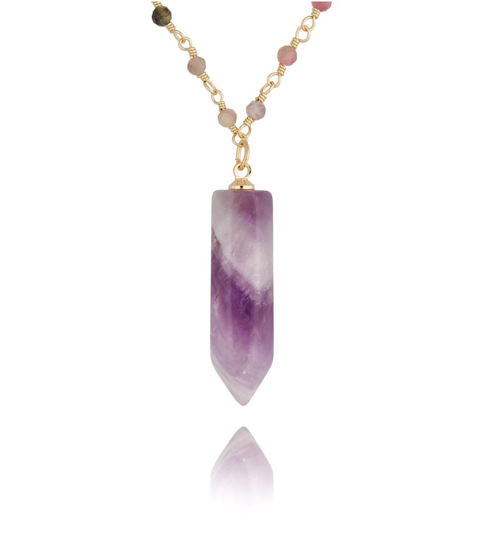 Naszyjnik z turmalinami i ametystem Radiance NPA1179