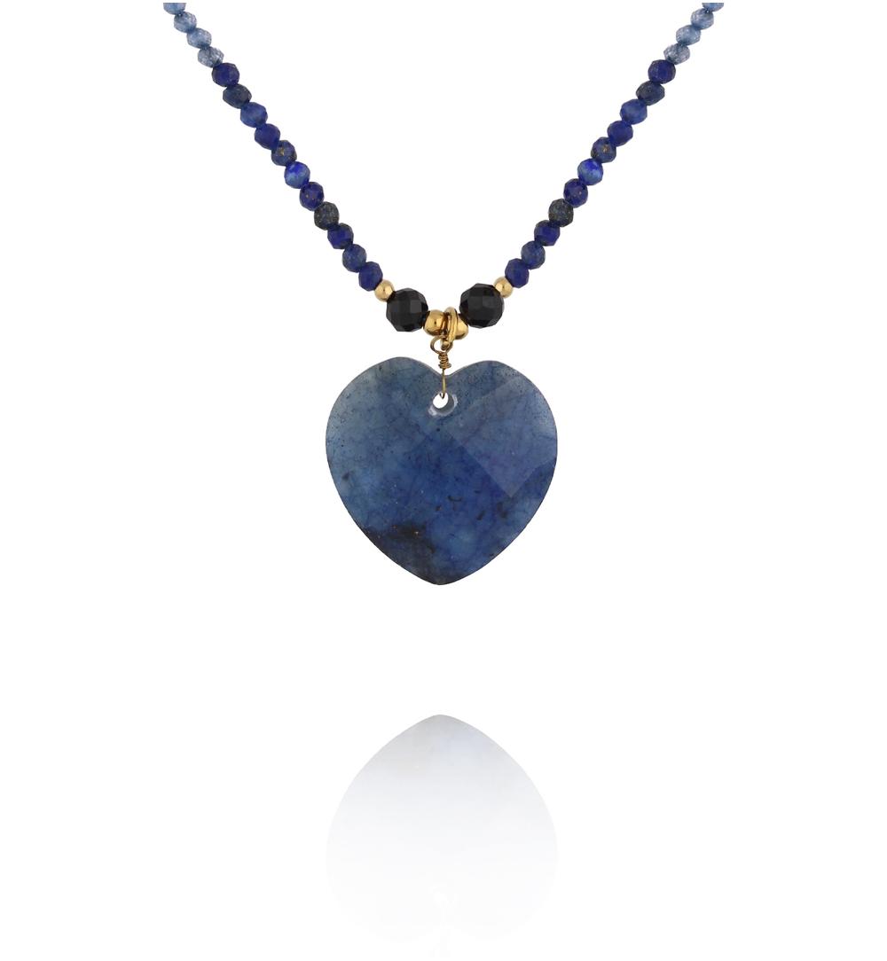 Naszyjnik z sercem w odcieniu granatu NPA1554