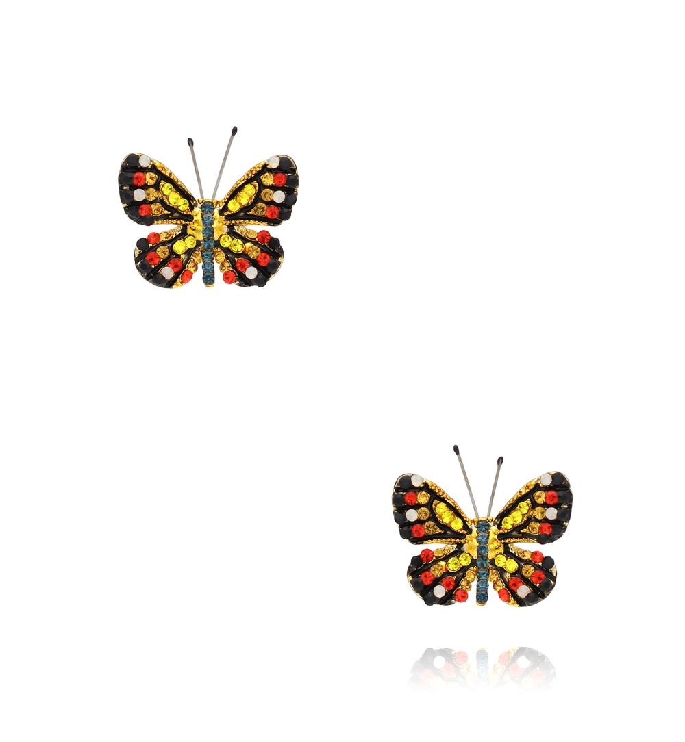 Kolczyki z kolorowymi motylkami Papillon KPI0013