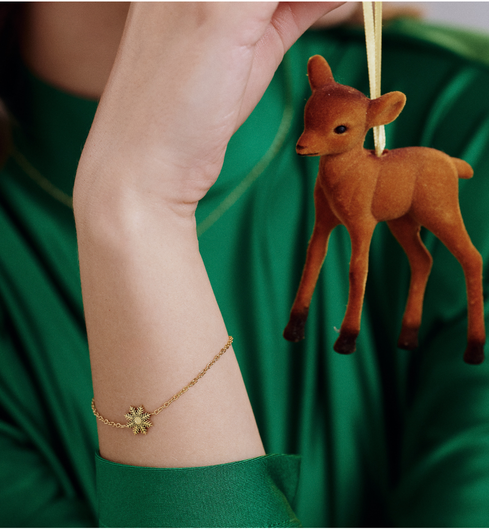 Bransoletka ze śnieżynką złota BSA0841