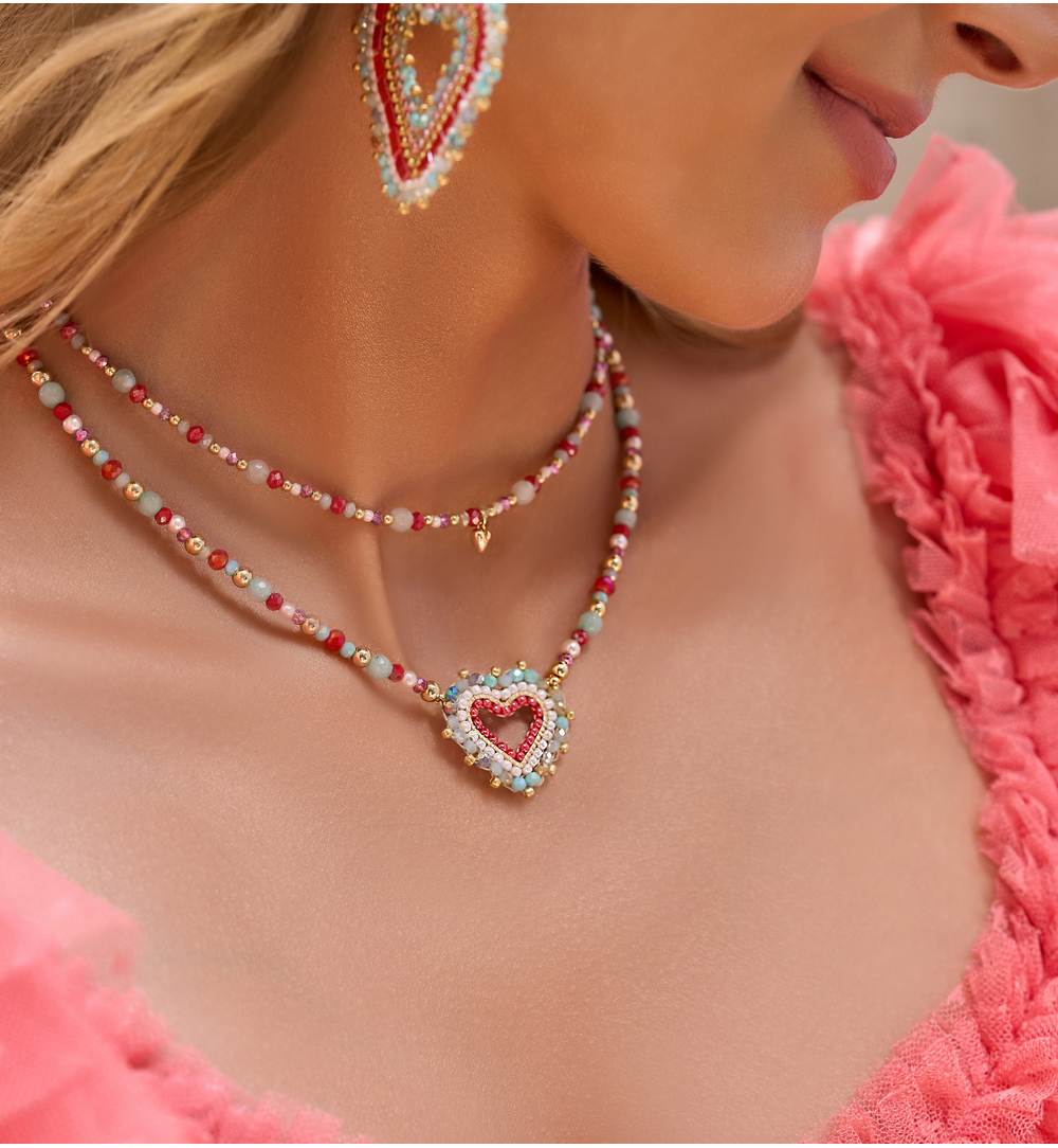 Naszyjnik pastelowy z serduszkiem Heart of Paradise NBI0004