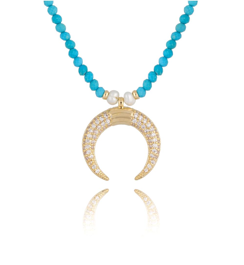 Naszyjnik z magnezytami i księżycem Bono NTW0443