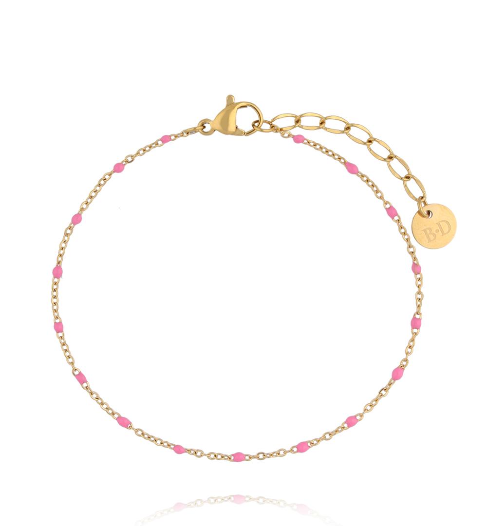 Bransoletka pozłacana Color Drops – Pink BSY0774