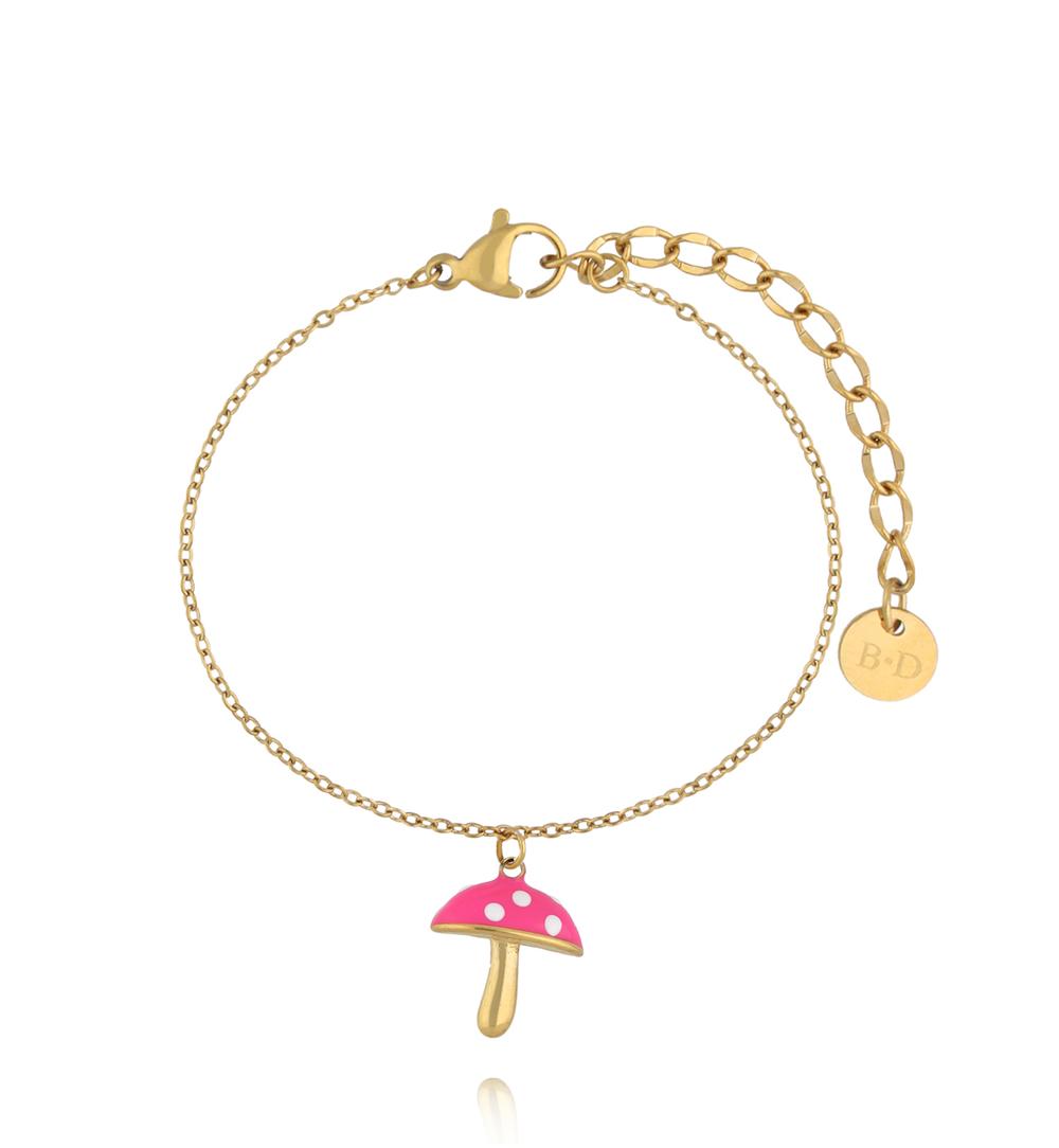 Zestaw biżuterii dla córki z różowymi muchomorkami ZN0216