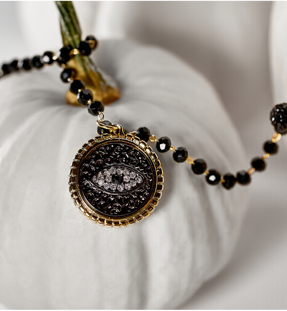 Naszyjnik czarny z okiem Manon NS0236