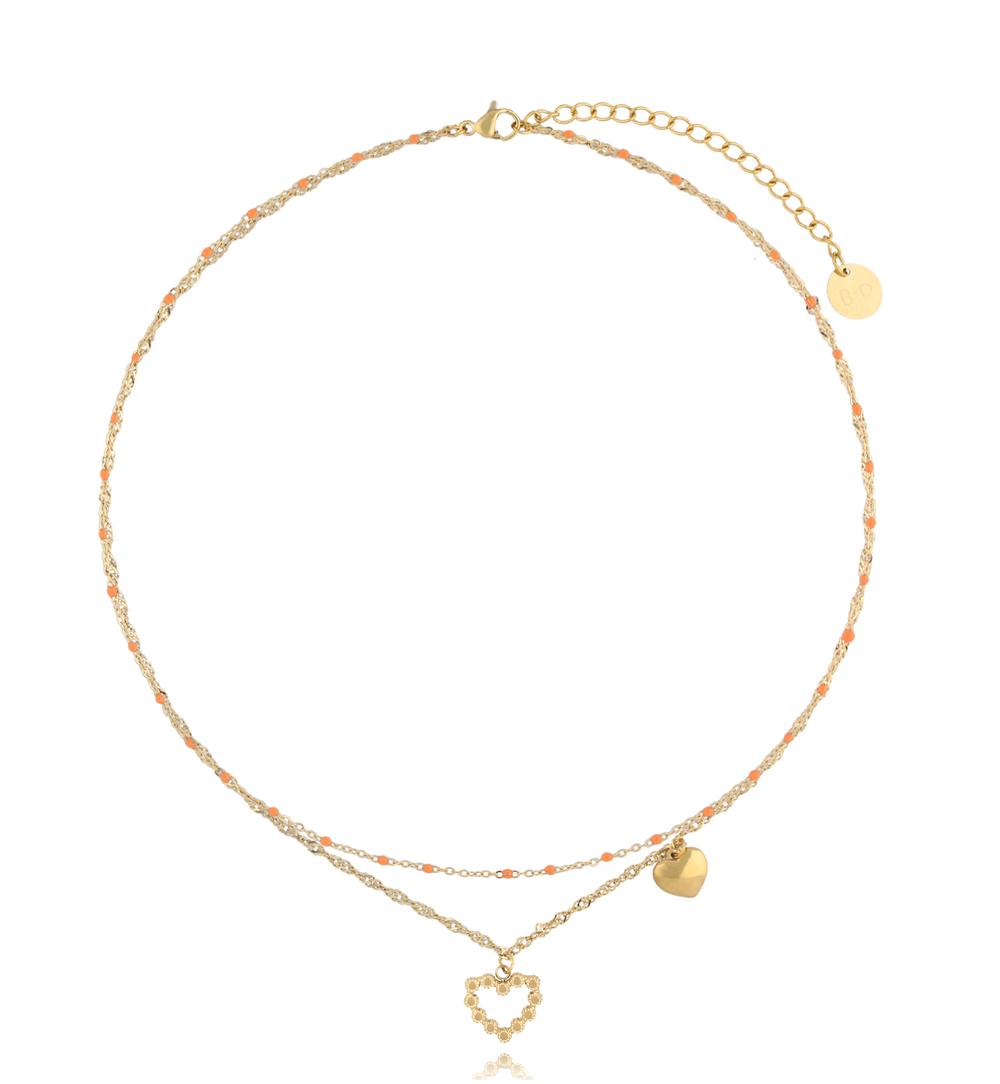Naszyjnik z pomarańczowym serduszkiem Orange Heart NSY0103