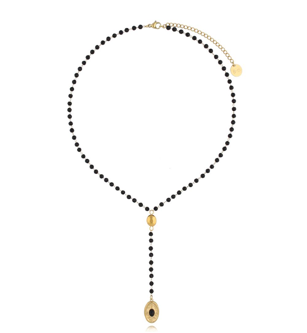 Naszyjnik czarny z krawatką Promesse NSY0126